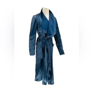 Marciano by Guess Blue Rayon Viscose Wrap Robe Duster